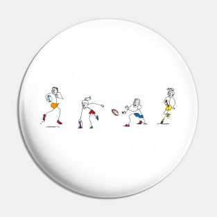 Mixed rugby stick figures Pin