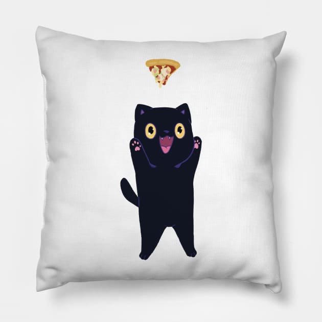 pizza cat illustration Pillow by maoudraw