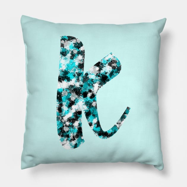 Paint Splash Letter K Pillow by Hip Scarves and Bangles