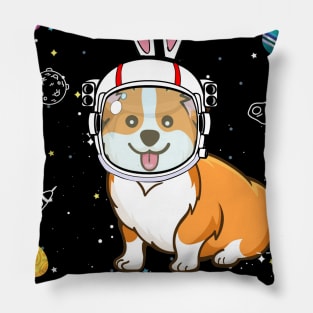 Eastronaut Corgi Astronaut Easter Day Pillow