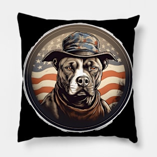 Patriotic Staffordshire Bull Terrier Pillow