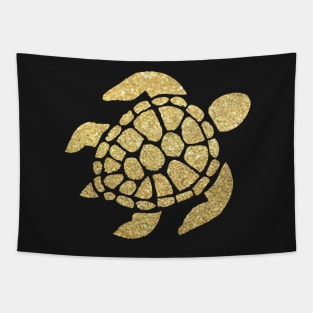 Gold Faux Glitter Turtle Tapestry