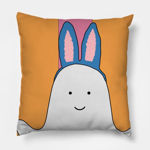 Bunny kisses and Spooky wishes. Pillow by The Spooky Cottage