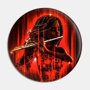 Black girl playing flute Pin