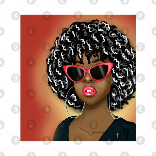 cute black girl magic digital art drawing by Spinkly Creations 