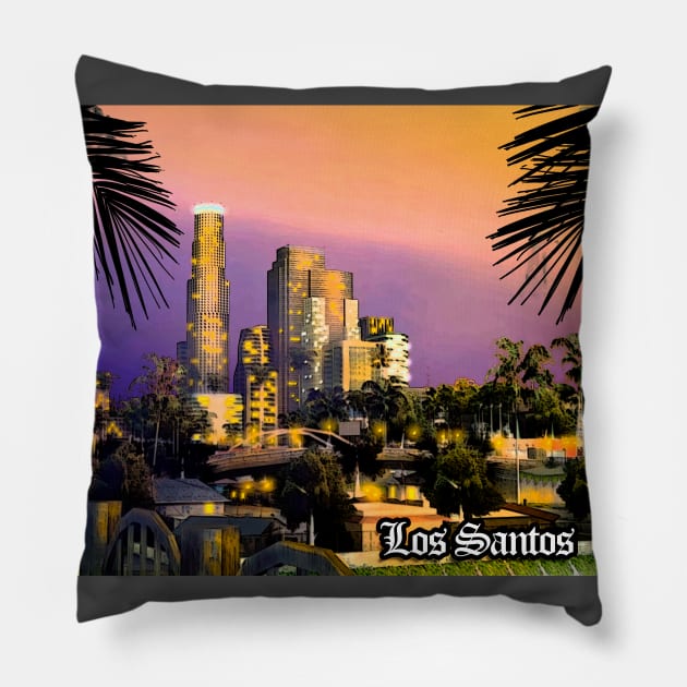 Los Santos Sunset @ GTA San Andreas Pillow by MgT510