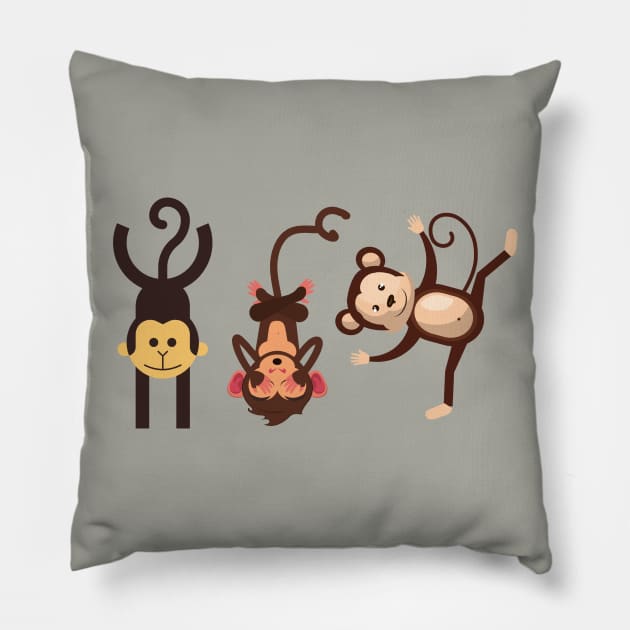 Yoga monkey Pillow by Travelite Design
