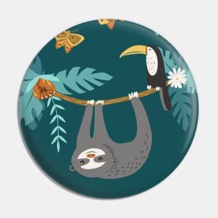 Sloth in the Rain Forest Pin