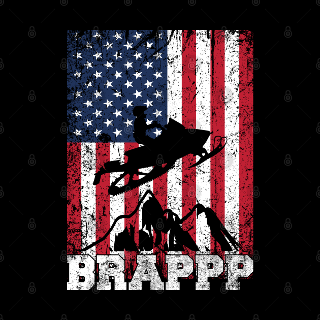 American Flag Snowmobiling Brap Snowmobile Rider Snowmobiling Tapestry TeePublic