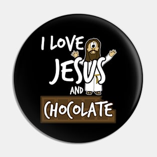 I Love Jesus and Chocolate Christian Easter Pin