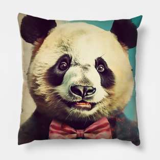 Smiling Panda Portrait Art Pillow