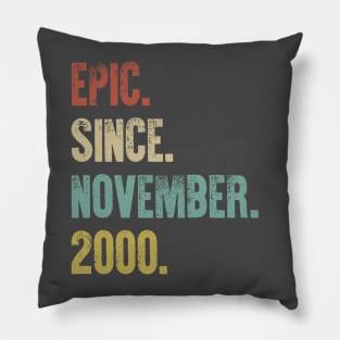 Retro Vintage 20th Birthday Epic Since June 2000 Pillow