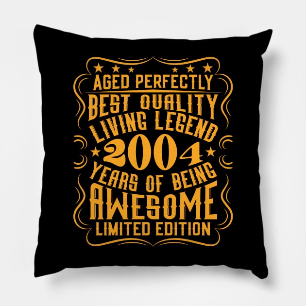 Retro Vintage 2004 Birthday Gift Idea Living Legend Pillow by Cuteness Klub