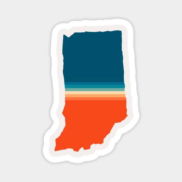 Indiana State Retro Map Magnet by n23tees