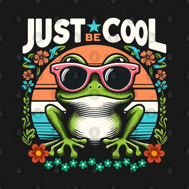 Just Be Cool - Cool Cute Frog by JessArty