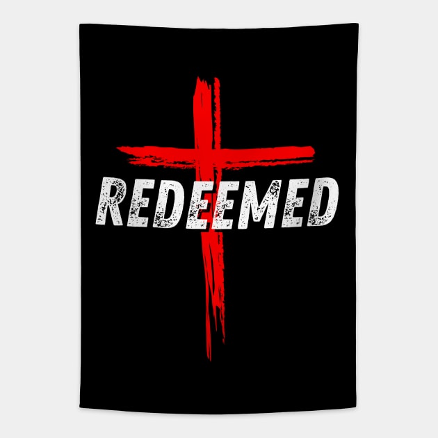 Redeemed By God Christian Quote Tapestry by Art-Jiyuu