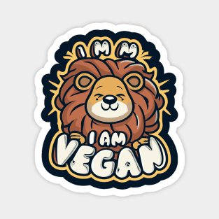 I am vegan lion Magnet