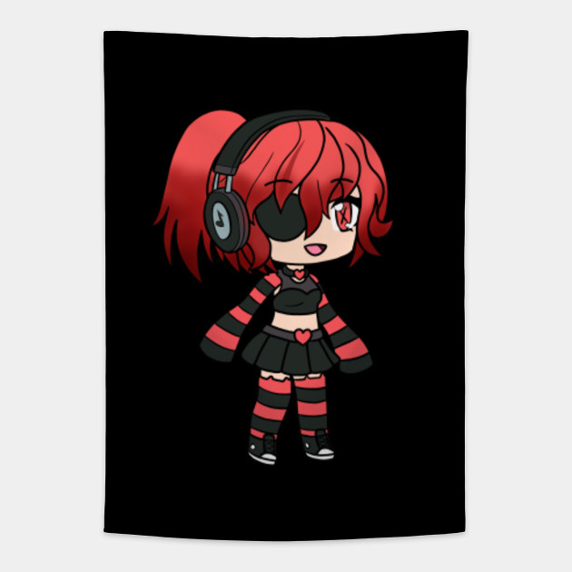 Red Goth Gacha Girl Gacha Tapestry Teepublic