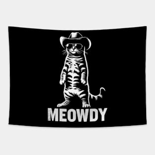 Cat Cowboy Cowgirl Country Western Meowdy Funny Cat Tapestry