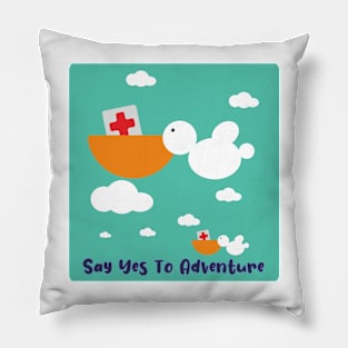 Pelicans and Medical Boxes Pillow