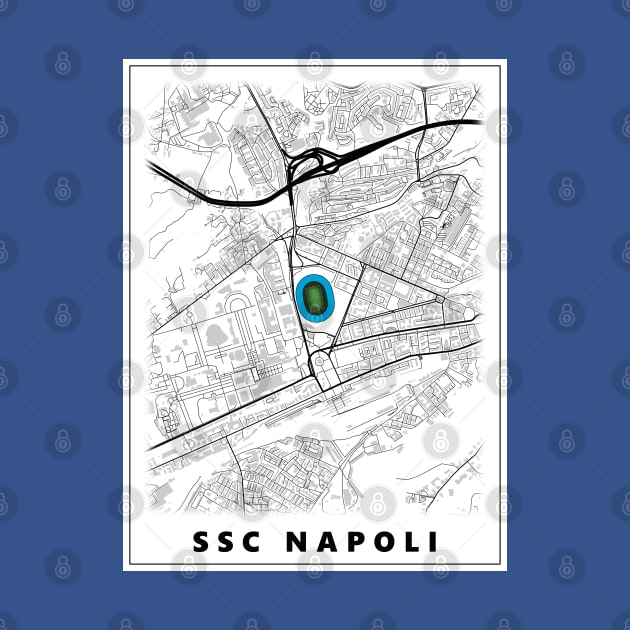 SSC Napoli Stadium map design white by TopFootballStadiums