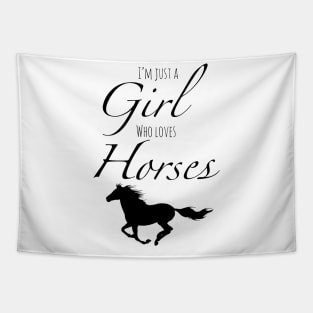 Girl And Her Horses Tapestry