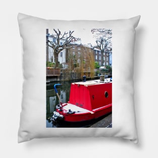 Narrow Boats Regent's Canal Camden London Pillow