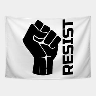 Resist with fist 2 - in black Tapestry