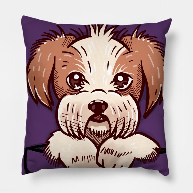 Pocket Shih Tzu Puppy Pillow by TechraPockets