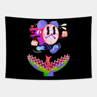 Running time - Retro cartoon design Tapestry