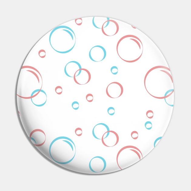 Pink and Blue Bubble Pattern Pin by SomebodyArts