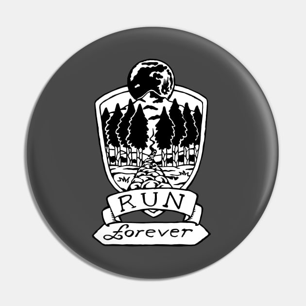 Run Forever - Moon Emblem - Simple Version Pin by bangart