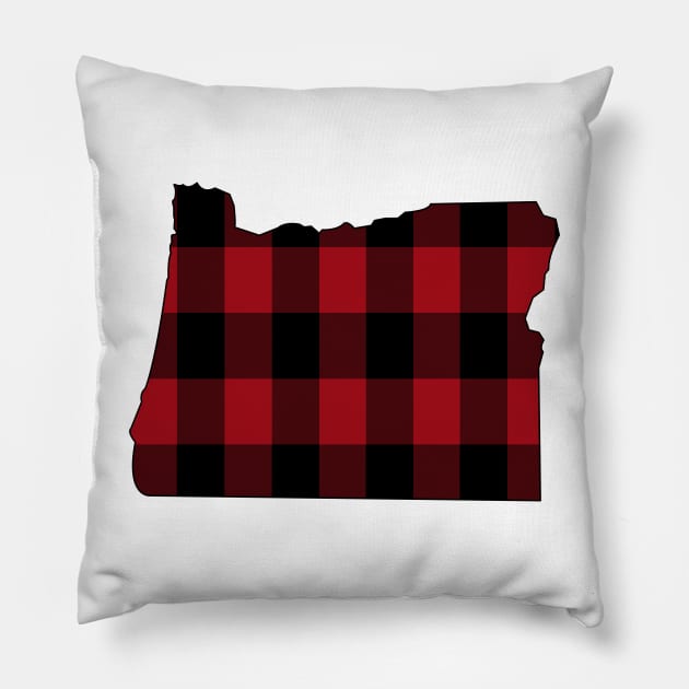 Oregon Dressed in Red Plaid Pillow by somekindofguru