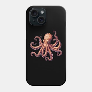 Octopus in Pixel Form Phone Case