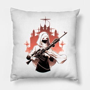 A Determined Nun Pillow