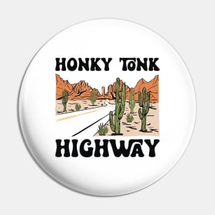 Vintage Honky Tonk Highway Southern Western Pin