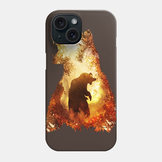 Fiery Bear Phone Case by DVerissimo