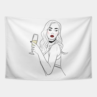 Frau Sektglas - Frau - Beauty - Sekt Tapestry