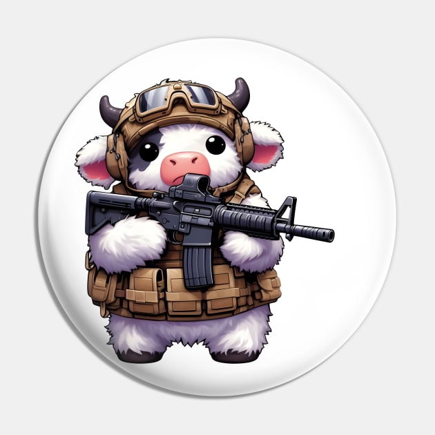 Fluffy Cow Pin by Rawlifegraphic