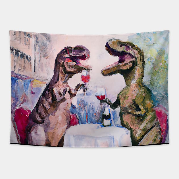 T-Rex Date Night Tapestry by TrexAmbassador