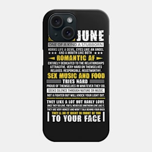 Legends Are Born in June Funny Birthday Gift Phone Case