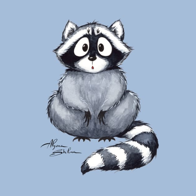 Cute Raccoon by Alyona Shilina