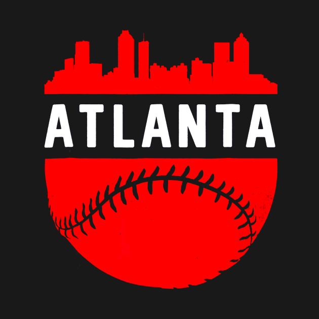 Downtown Atlanta Georgia Skyline Baseball by Vigo