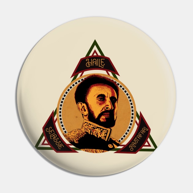 Haile Selassie I Jah Rastafari Pin by CTShirts