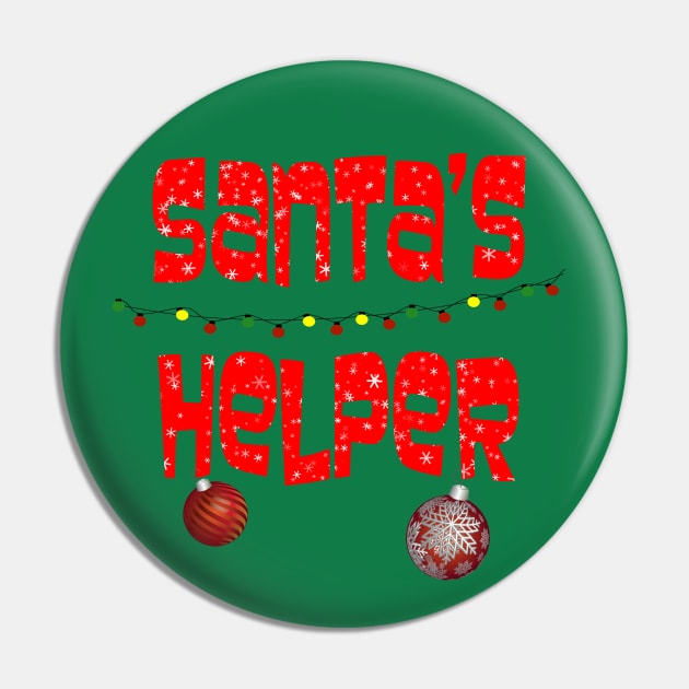 Santa's Helper for Christmas holiday Pin by artsytee