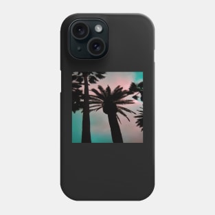 Palm Trees Looking up in a Cotton Candy Sky Phone Case