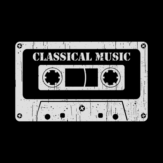 Classical Music - Vintage Cassette White by FeelgoodShirt