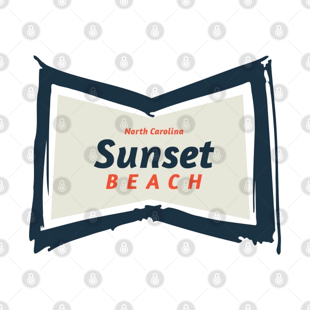 Sunset Beach, NC Summertime Vacationing Bowtie Sign by Contentarama