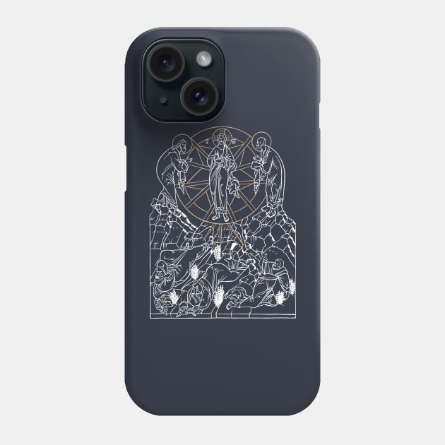 White Transfiguration | Μεταμορφωσις | Russian Outline of the Icon of the Transfiguration Phone Case by EkromDesigns