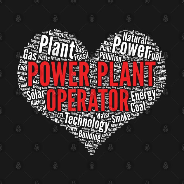 Power plant operator Heart Shape Word Cloud Design design by theodoros20